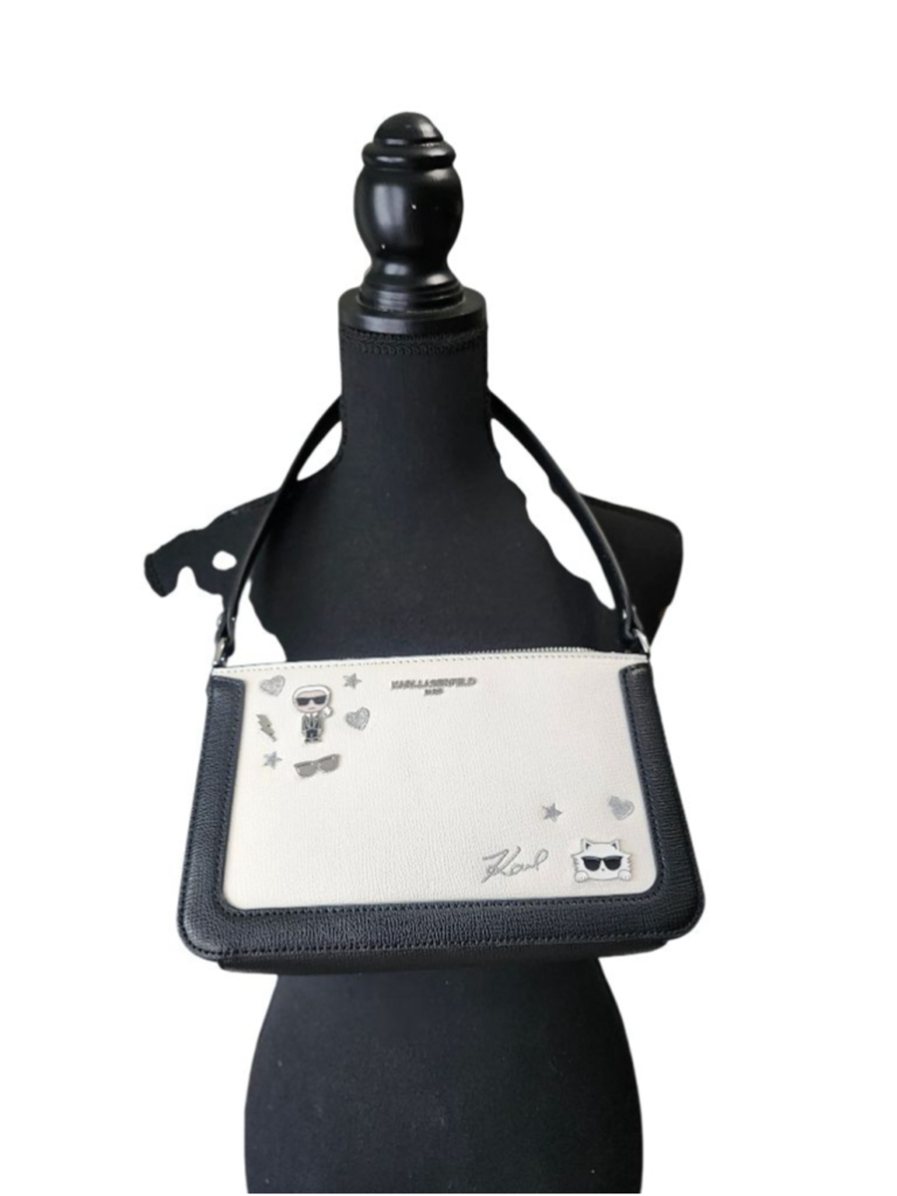 KARL LAGERFELD PARIS Shoulder Bag One Size White Black